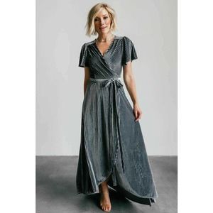 Baltic Born Metallic Silver Maxi Dress
